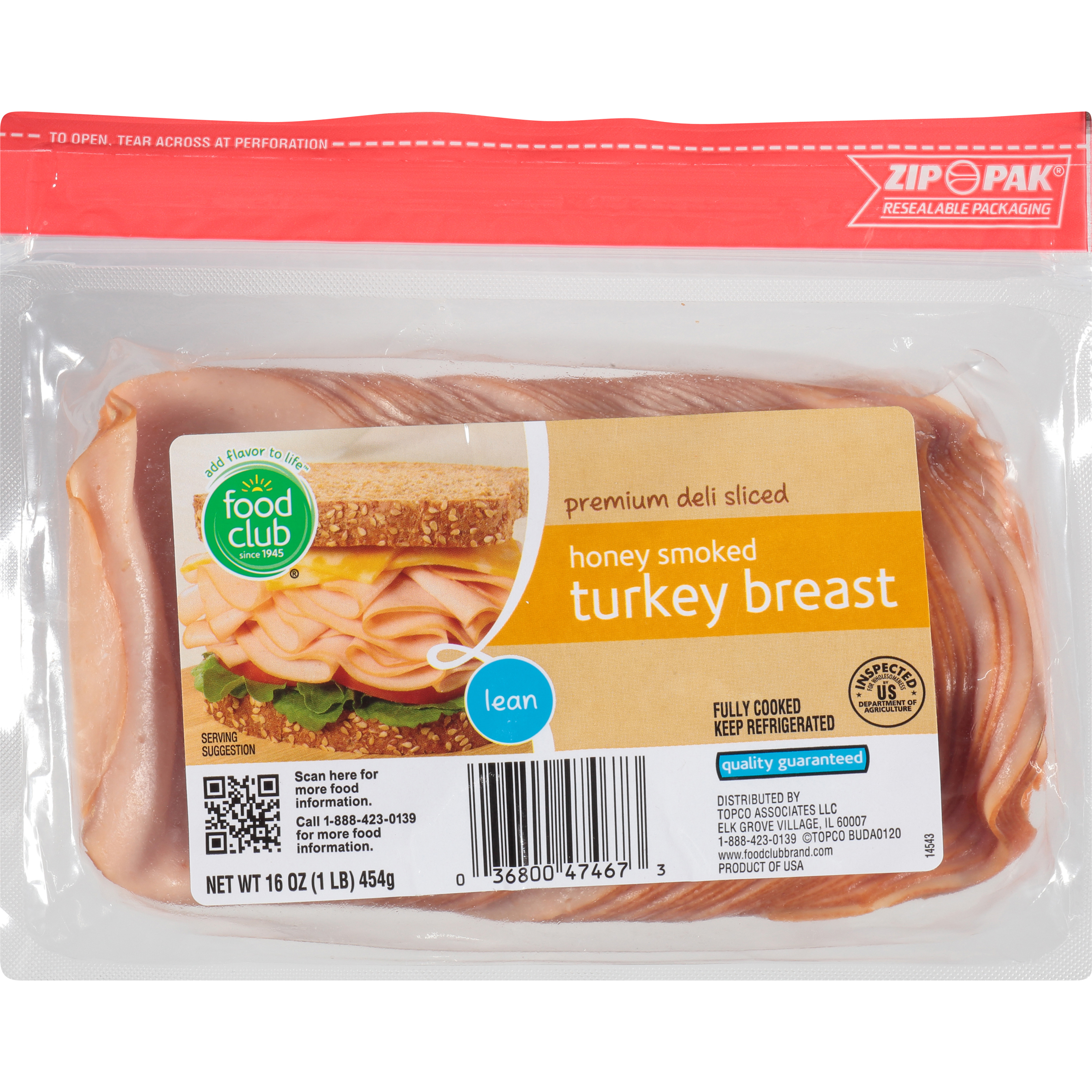 Premium Deli Sliced, Honey Smoked Turkey Breast SmartLabel™